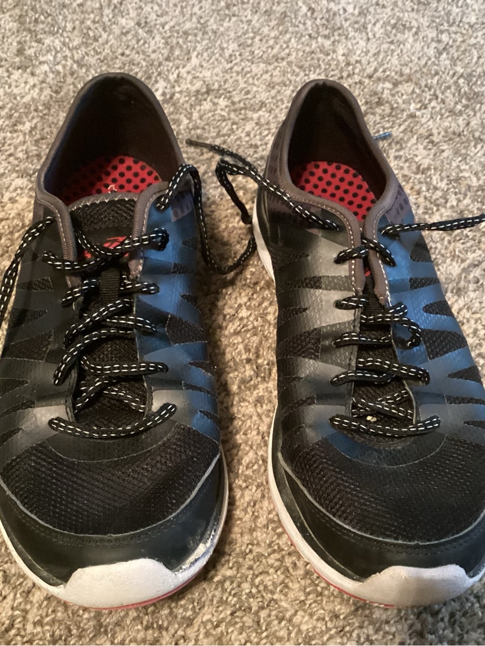 Avia Black Athletic Sneakers with Red Lining